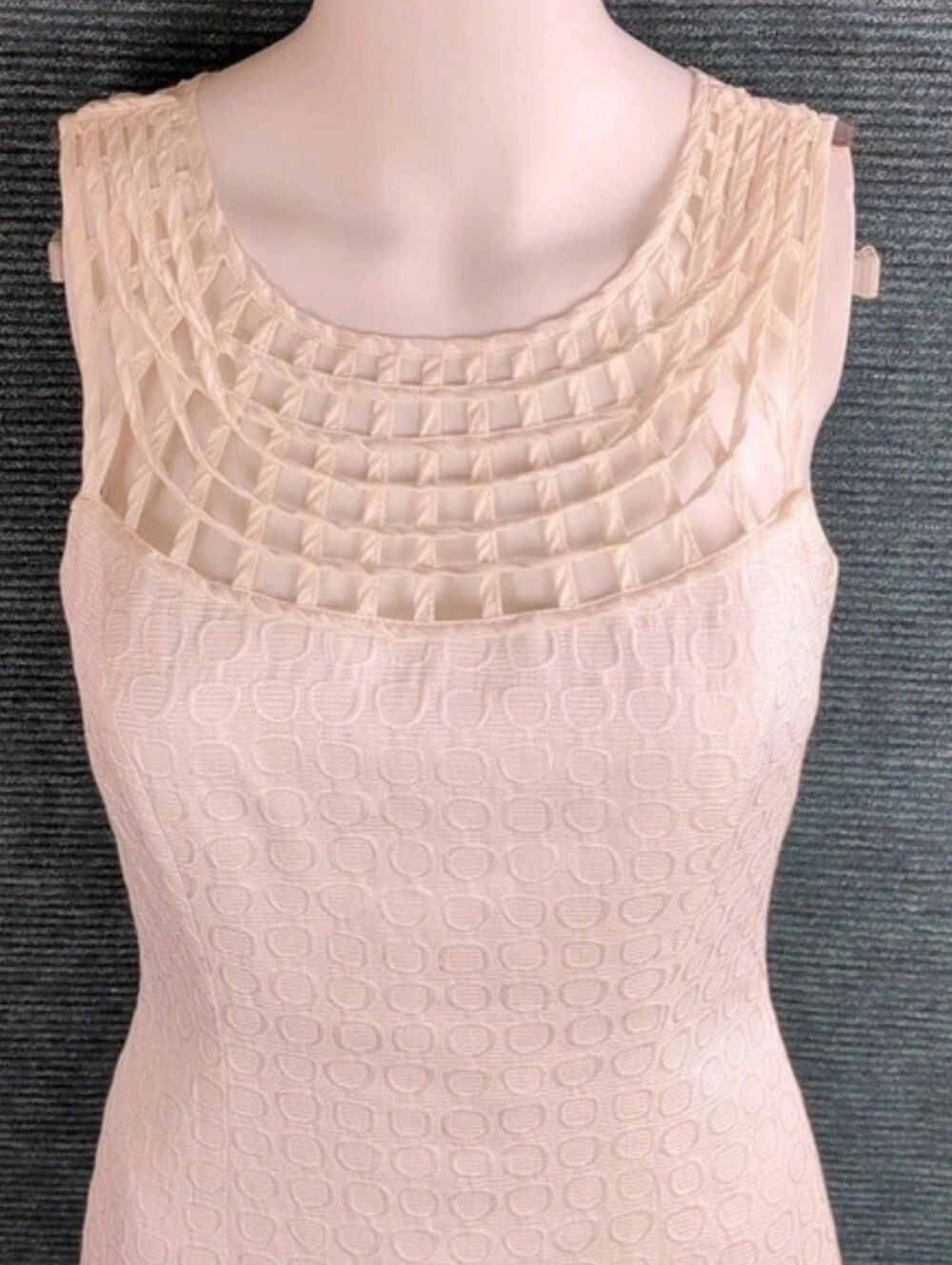 Antonio Melani Sheath Dress, Silk Lattice Yoke - Picture 2 of 14